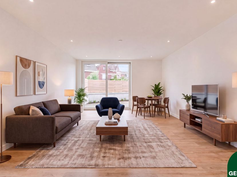 Volledig gerenoveerde woning te koop in Bissegem<br />
Je betreedt de woning via de inkomhal met gastentoilet en toegang tot de voorplaats. Deze ruimt