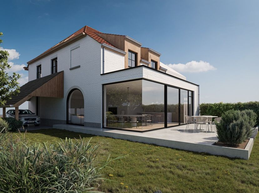 Ontdek deze halfopen BEN-nieuwbouwwoning in een rustige doodlopende straat in Meerbeke. Op een perceel van ca. 1.009 m² combineert ze rust, ruimte en