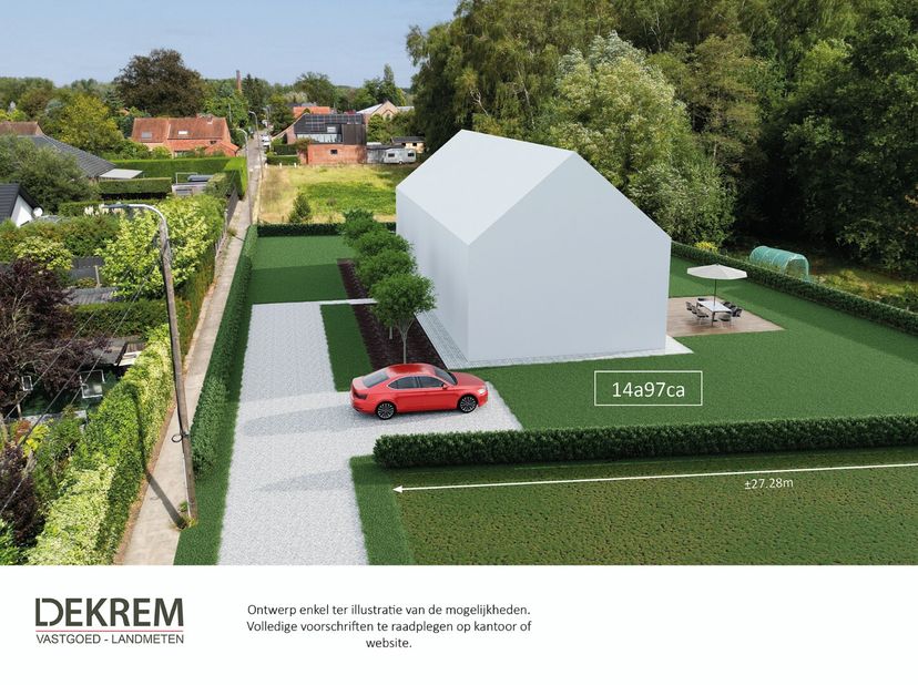 Ruim en goed gelegen perceel bouwgrond voor open bebouwing met een oppervlakte van 14a 97ca. Op korte afstand van het treinstation van Haacht, scholen