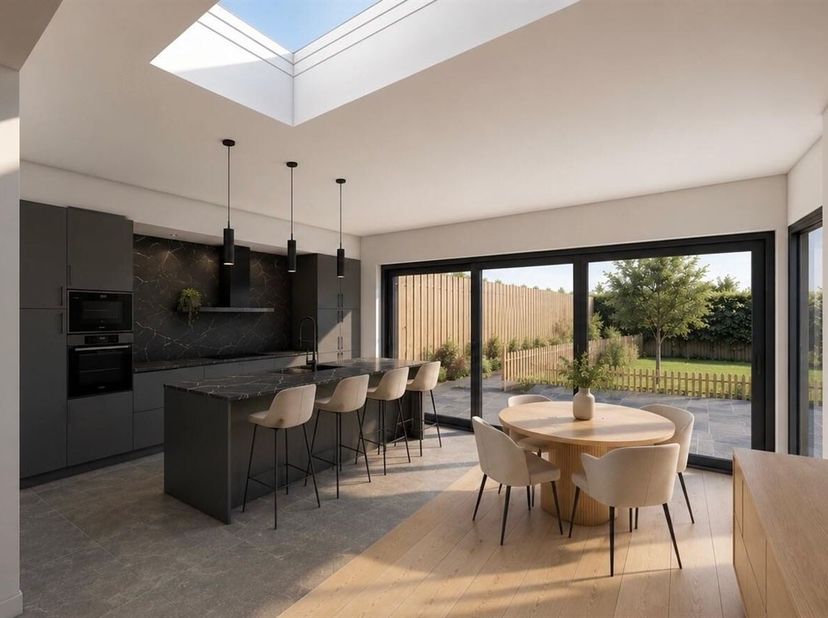 Volledig gerenoveerde woning met 4 slaapkamers en staanplaats nabij natuurgebied Schapenhagen<br />
Ligging:<br />
Rustig gelegen nabij het natuurgebi