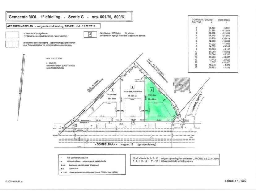 Terrain à vendre à Gompelbaan,
                    2400 Mol