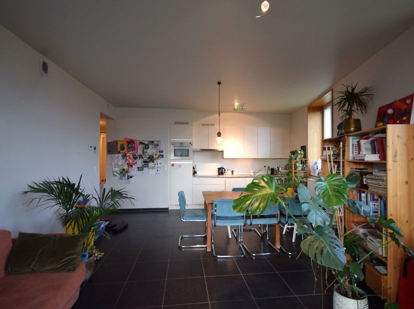 Dit energiezuinig appartement maakt deel uit van het duurzame bouwproject Den Draad in Gentbrugge.<br />
Het gebouw werd bekleed met Russisch dennenho