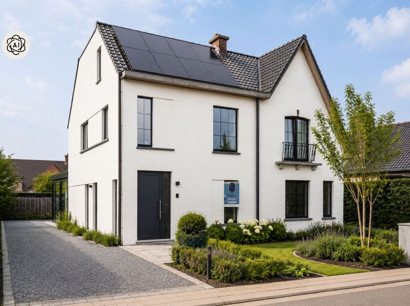 Topgelegen kwaliteitsvolle energiezuinige nieuwbouwwoning, stijlvol afgewerkt! Goedgelegen, rustig doch nabij centrum Waregem, en op- en afrit E17. <b