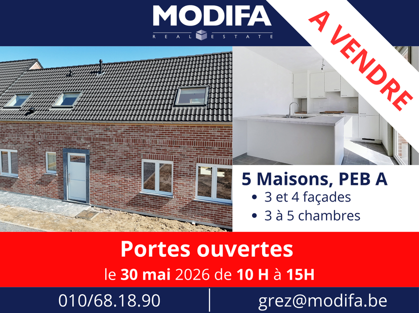 Modifa heeft het genoegen deze ruime nieuwe volledig uitgeruste villa van 162m² voor te stellen met een prachtig uitzicht op het platteland. Op het ge