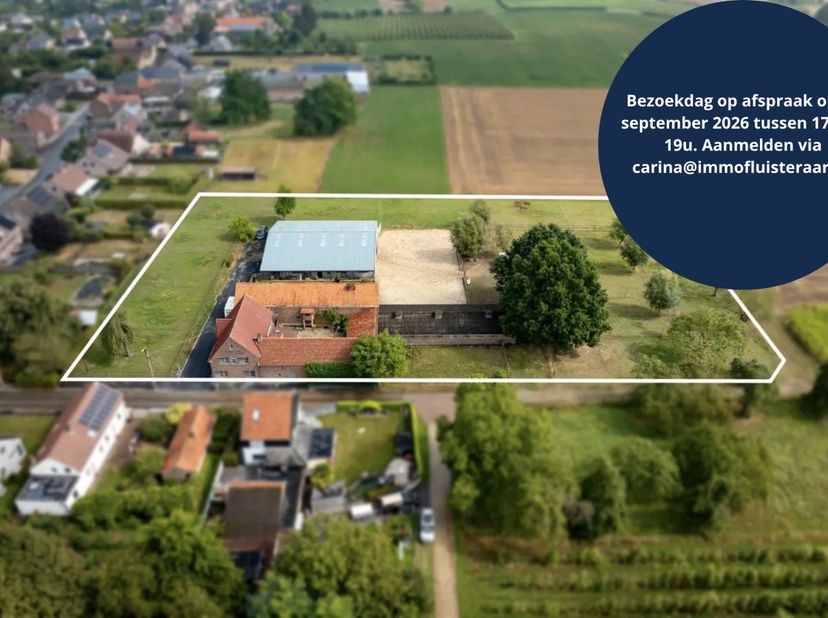 JOURNÉE DE VISITE SUR RENDEZ-VOUS LE 14 SEPTEMBRE ENTRE 17H ET 19H. INSCRIPTION VIA CARINA@IMMOFLUISTERAAR.BE<br />
<br />
Cette propriété polyvalente