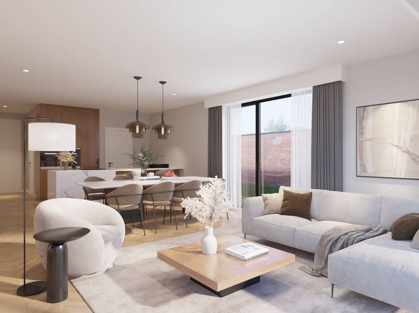 Dit appartement op de eerste verdieping beschikt over een bewoonbare oppervlakte van circa 113 m² en combineert ruimte, licht en comfort op een doorda