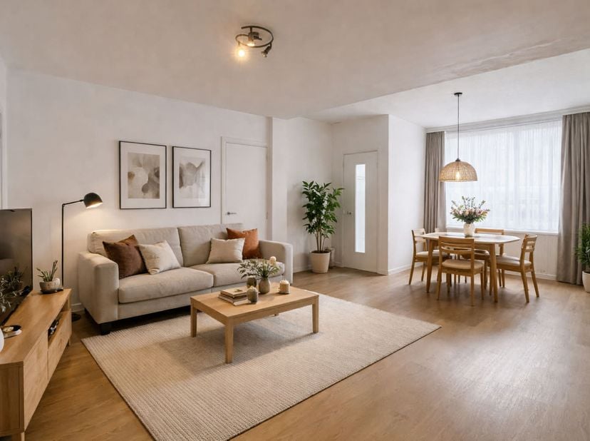 Maison 3 chambres avec jardin<br />
<br />
Au REZ : Hall d’entrée, wc séparé, lumineux séjour comprenant salon et salle à manger, Cuisine équipée comp