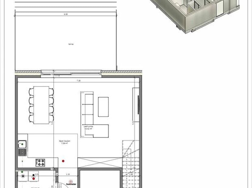 Un beau projet de construction neuve avec 5 appartements et 8 emplacements dans le centre d'Essen !<br />
Appartement 0.1<br />
Appartement au rez-de-