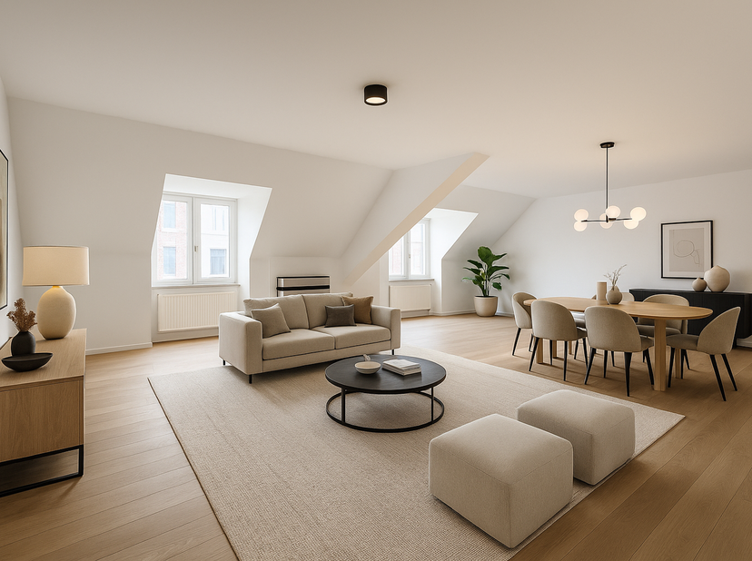 Dit ruime appartement van 150m² ligt in het hart van Doornik, op enkele stappen van de Grote Markt. <br />
Het biedt uitzonderlijke ruimte, veel licht