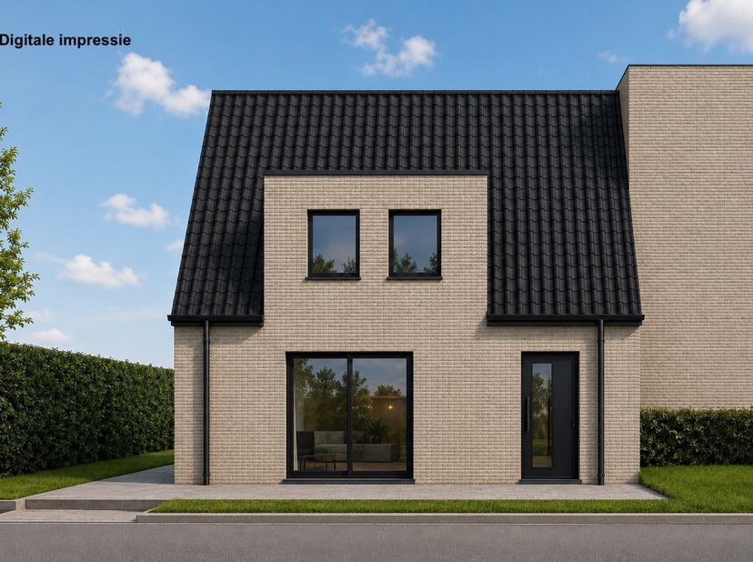 In het rustige en residentiële Kloosterpark te Dilsen-Stokkem wordt deze moderne halfopen nieuwbouwwoning gerealiseerd op een perceel van 3a 60ca. De