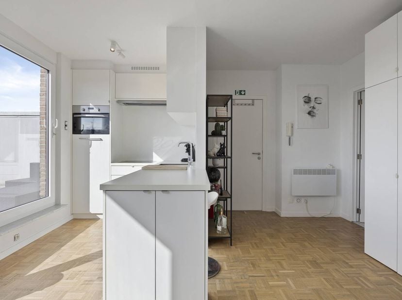 Cet appartement d'une chambre entièrement rénové d'une surface habitable de 47 m² est situé dans un excellent emplacement, au 7 Sint Martinusplein à H