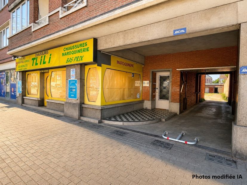 Idéalement situé sur Avenue Charles Quint, rez de chaussée commercial avec appartement à rénover intégralement comprenant une très large vitrine comme