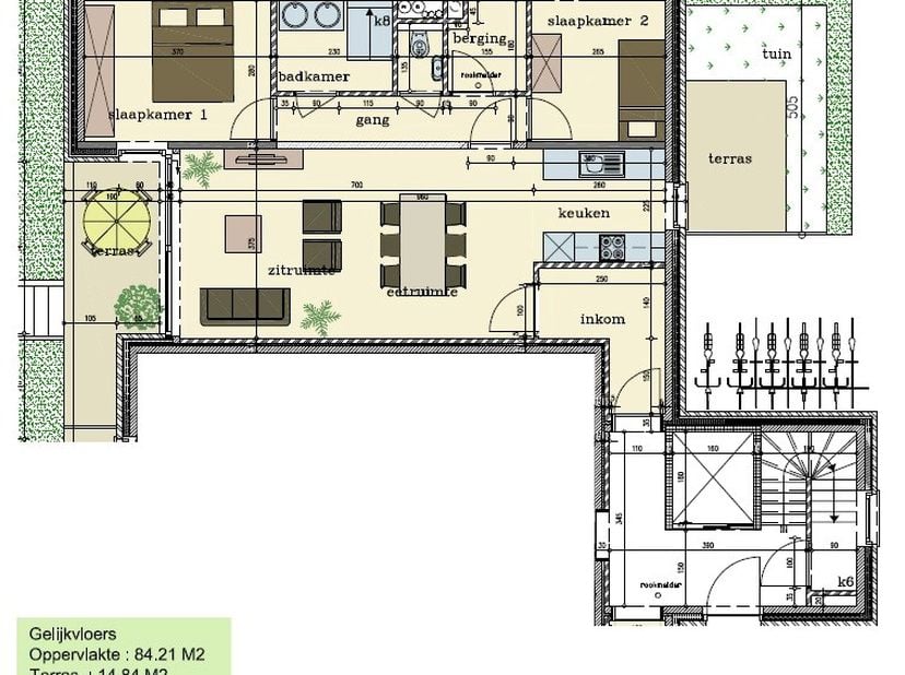 Dit gelijkvloers appartement (C0.3) is gelegen in de Residentie Brouwershof te Westrozebeke (Staden) en bestaat uit: inkomhal - toilet - badkamer - le