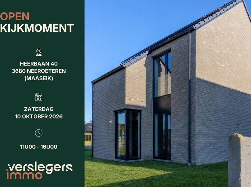 Hedendaagse nieuwbouwwoning met drie slaapkamers op rustige ligging in Neeroeteren<br />
<br />
Openkijkdag<br />
Op zaterdag 10 oktober, tussen 11u00