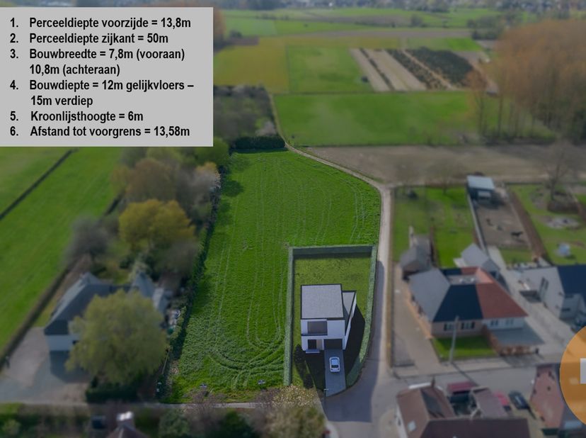 NIEUWERKERKEN - Uniek gelegen bouwgrond, geschikt voor het bouwen van een open bebouwing, op een uitstekende locatie op een perceel van 4.191m² (lot 1
