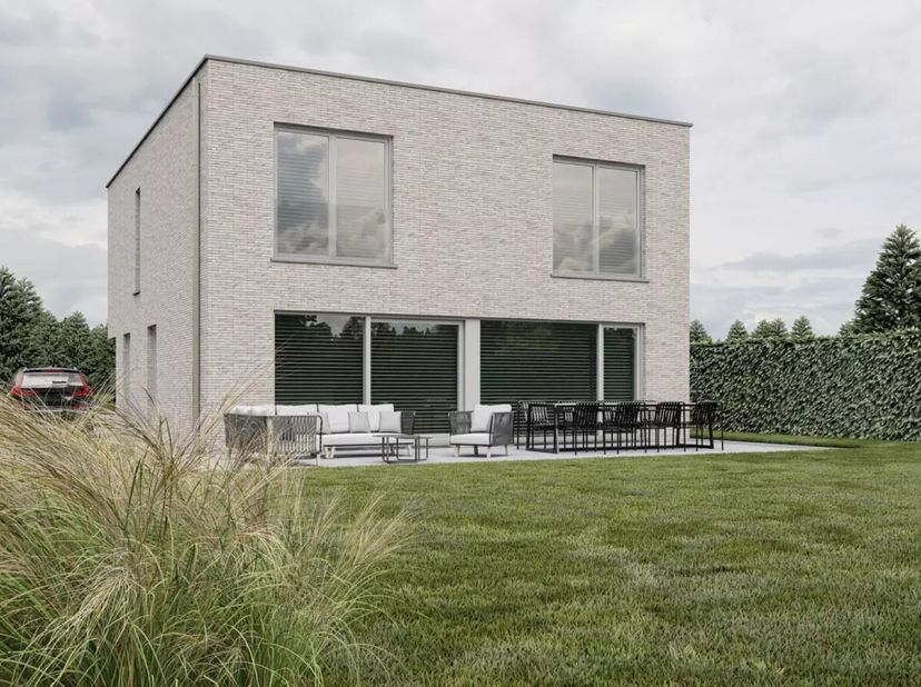 Energiezuinige nieuwbouwwoning met 3 slpks op een perceel van 14a 53ca, rustig gelegen in een residentiële woonwijk, met een vlotte verbinding naar om
