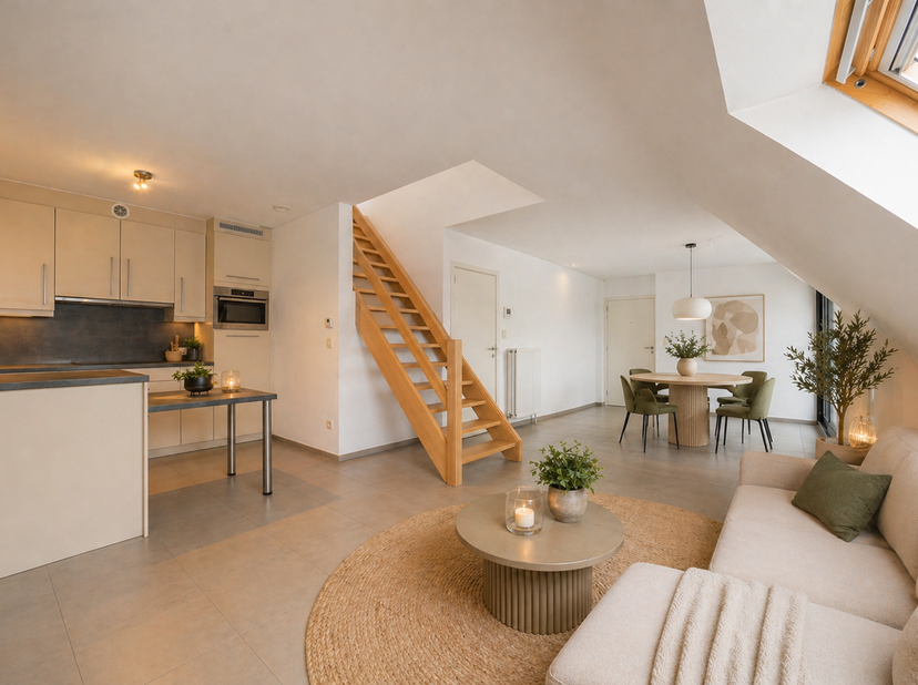 Dit instapklaar duplex appartement bevindt zich op een toplocatie, met winkels, scholen en openbaar vervoer op wandelafstand. Dankzij de vlotte verbin