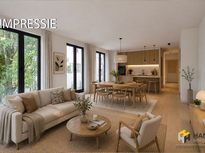 Nieuwbouwappartement (84 m²) met 2 slaapkamers en zuid-georiënteerd terras (6 m²) in Antwerpen (2020)<br />
<br />
Het pand is gelegen op de hoek va