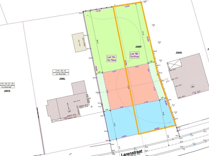 BOUWGROND VOOR HALFOPEN BEBOUWING VAN 7A91CA TE LUMMEN!<br />
Deze bouwgrond, gekend als lot 7B van een goedgekeurde verkaveling (voorwaardelijke verk