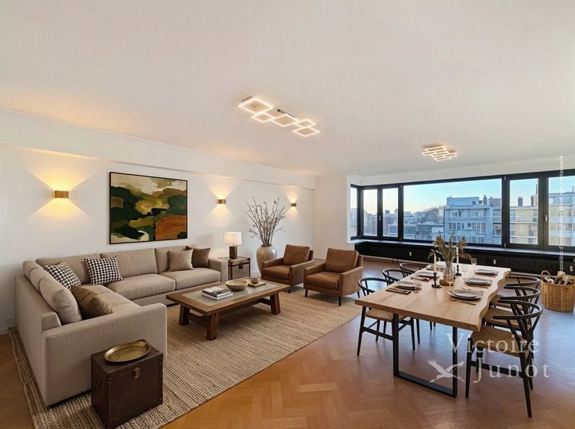 Pand voorgesteld door Elisabeth du Chastel : 0495 79 78 58 / elisabeth.duchastel@victoire.be<br />
Montgomery - prachtig penthouse van 140m² + terrass