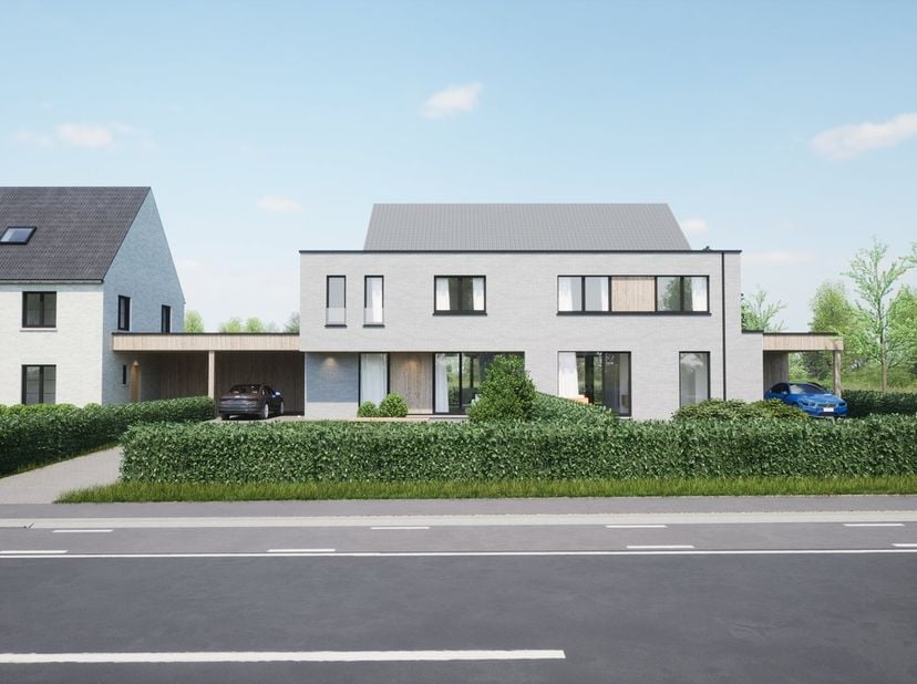 In Meulebeke bouwt Gino Feys binnenkort 2 nieuwbouwwoningen op een gunstige, vlot bereikbare ligging.<br />
<br />
LOT 1 moderne woning = grondoppervl