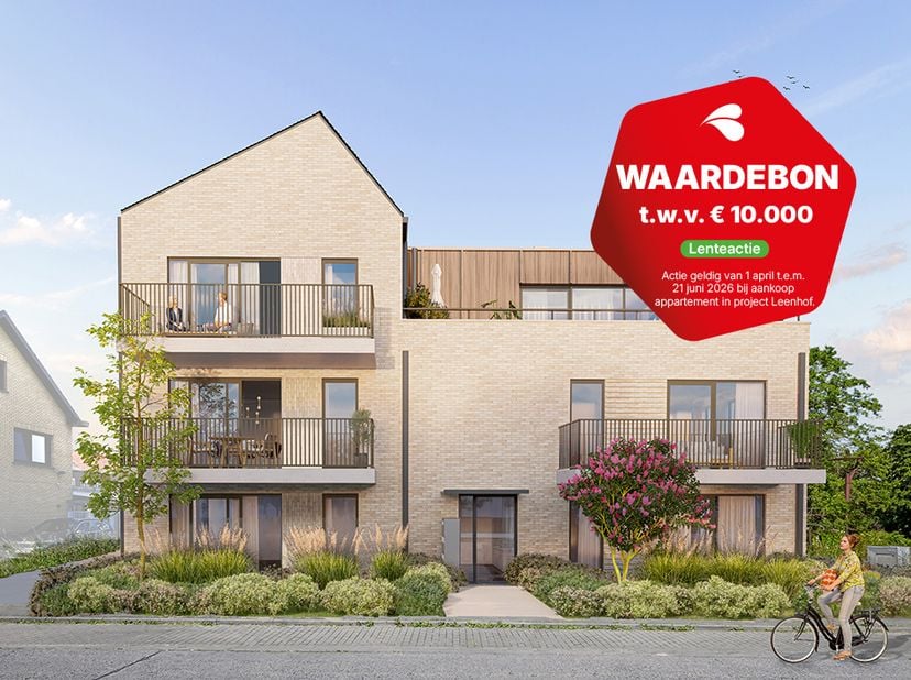 Gelijkvloers appartement – 2 slaapkamers – Lichtrijke leefruimte met open keuken – 2 terrassen – Handige berging – Warmtepomp, vloerverwarming, zonnep