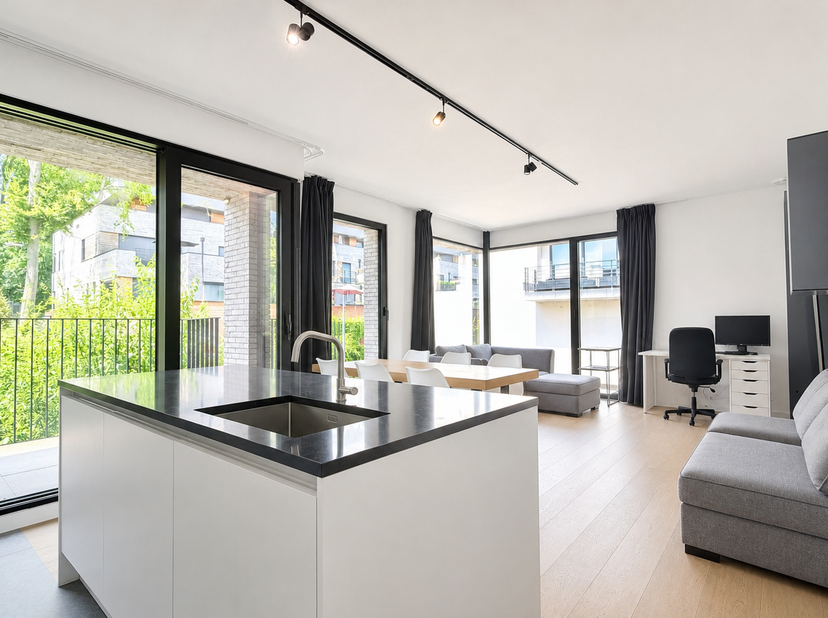 Situation et informations générales<br />
L’Immobilière Hendrix vous propose, au cœur du quartier prisé des Papeteries de Genval, ce superbe apparteme