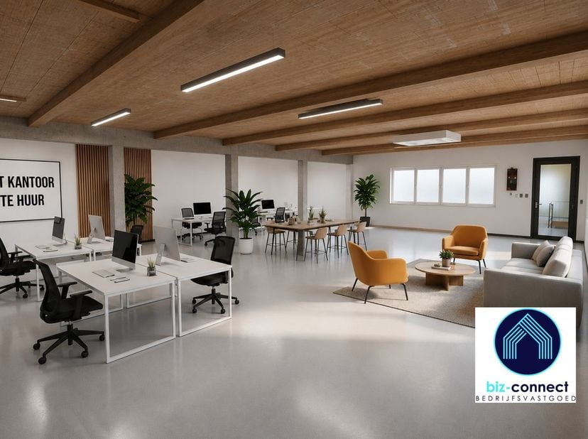 Polyvalente kantoorruimte met een totale oppervlakte van ca.200m², voorzien van sanitair. De ruimte is uitermate geschikt voor een open landschapskant