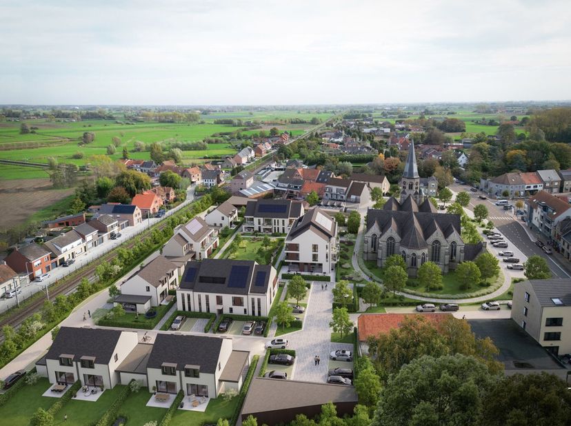 Rue des Esen à Zarren se trouve De Grote Hof, un site de projet exceptionnel denviron 0,96 hectare, situé à lintérieur du RUP De Grote Hof. Cette oppo