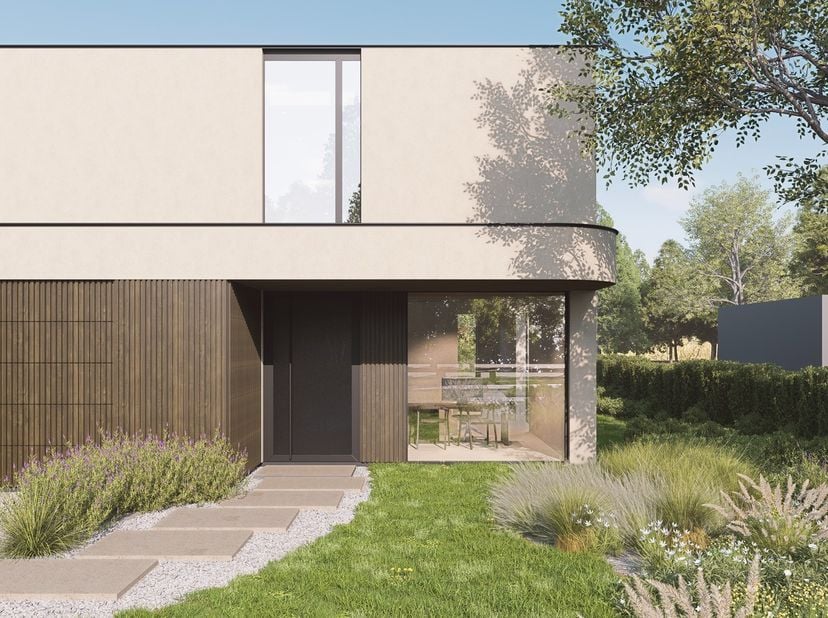 Op een perceel van bijna 2.750 m² in de landelijke Kattenbroekstraat ontwierpen we een hedendaagse villa waarin licht, privacy en wonen in het groen c