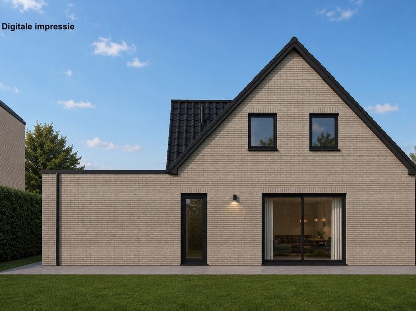 In het rustige en residentiële Kloosterpark te Dilsen-Stokkem wordt deze moderne halfopen nieuwbouwwoning gerealiseerd op een perceel van 3a 60ca. De