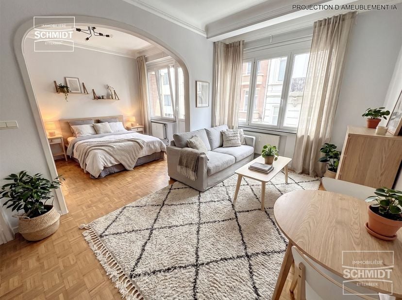 IMMOSCHMIDT (Ref. 17519) - ETTERBEEK (Jubelpark) - ONMIDDELLIJK BESCHIKBAAR: Zeer mooi gemeubileerd appartement van +/- 47m² gelegen op een boogscheut
