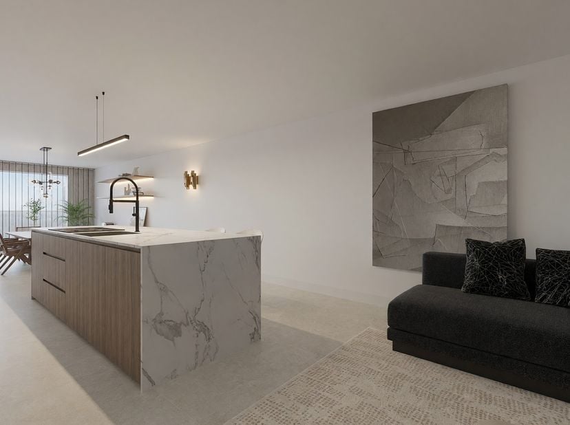 Appartement 1.1 biedt een perfecte combinatie van stijl, comfort en duurzaamheid. Gelegen op de eerste verdieping van Residentie Hameide geniet u hier