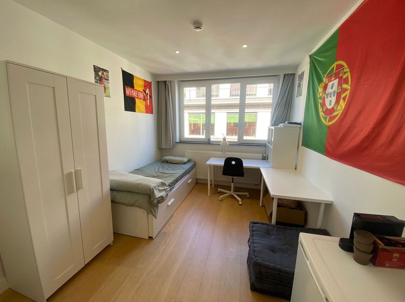 Cette jolie chambre d'étudiant de 13 m² avec sanitaires communs est située au deuxième étage d'une résidence étudiante conviviale, au 52 de la rue Onz