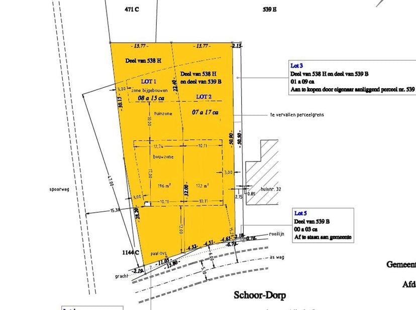 In De Schoor-Dorp te Balen bevindt zich deze interessante projectgrond bestaande uit lot 1 en lot 2, geschikt voor de realisatie van 2 halfopen bebouw