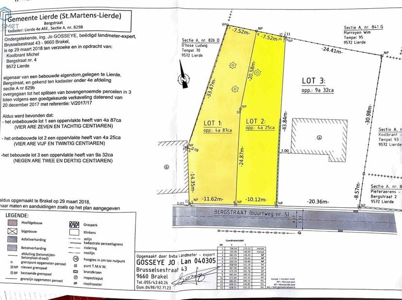 BOUWGROND MET VERGUNNING EN PLANNEN TE KOOP TE LIERDE.<br />
Bouwgrond voor halfopen bebouwing te koop in een rustige zijstraat te Lierde.<br />
Aanko