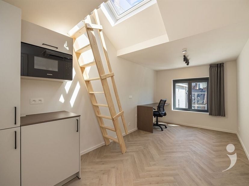 Ontdek deze moderne studentenkamer in een kwalitatief vernieuwbouwproject, gelegen aan de Vaartstraat in het hartje van Leuven. Het gebouw werd volled