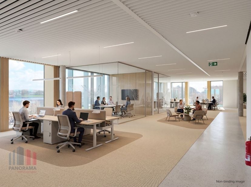 Magnifiek gelegen nieuwbouw kantoren met een oppervlakte van 437 m² te huur op amper 250 m (!!) van de E40 op- en afrit Steenokkerzeel met een onmidde