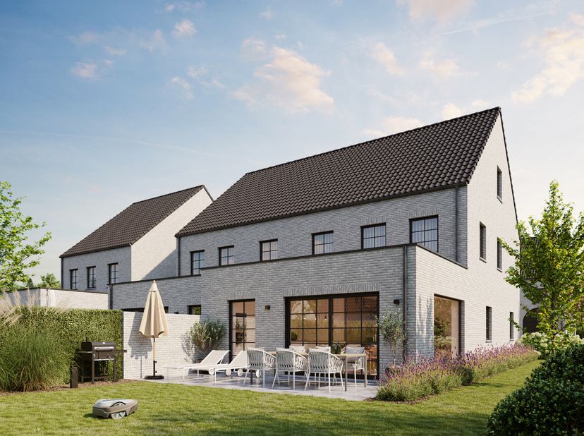 In de Stokerijstraat in Hechtel wordt deze halfopen nieuwbouwwoning in charmante pastorijstijl opgebouwd (lot 4). Gelegen in een doodlopende straat in