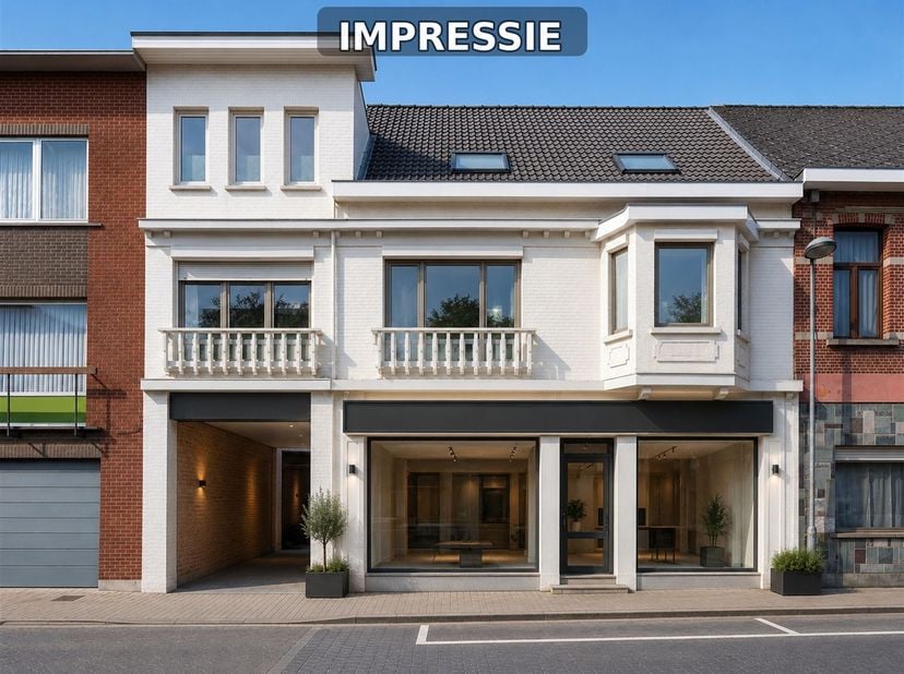 A Pastoor Mellaertsstraat 46 à Heist-op-den-Berg, vous trouverez une propriété commerciale spacieuse avec une forte visibilité sur la rue et un agence