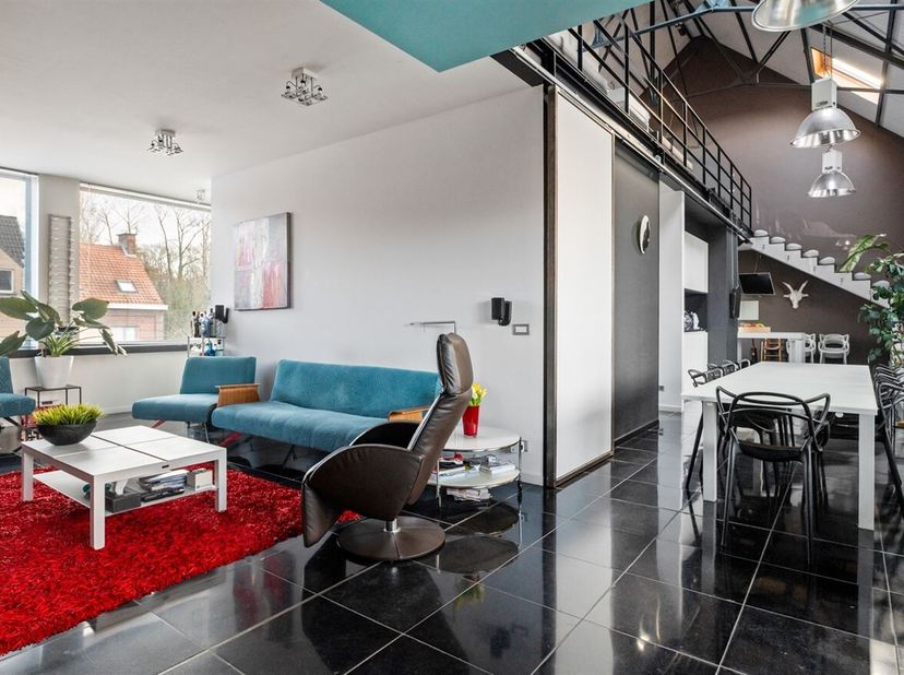 Deze unieke duplex-loft is gelegen op wandelafstand van het centrum van Wijnegem, nabij het Gemeentepark Wijnegemhof en Ternesse Golf, met een vlotte