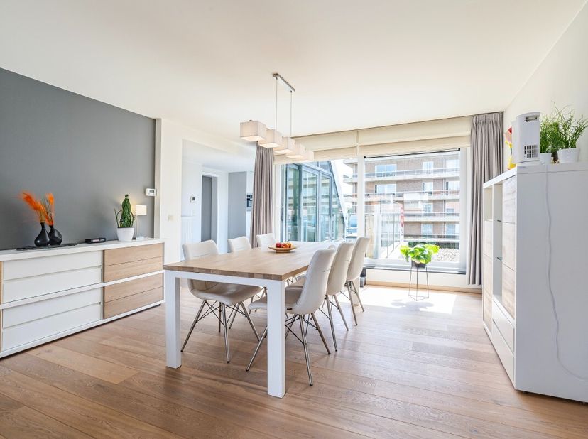 Zongerichte penthouse met 3 slaapkamers in het centrum van Nieuwpoort. Dit recente appartement uit 2015 combineert een moderne afwerking met een centr