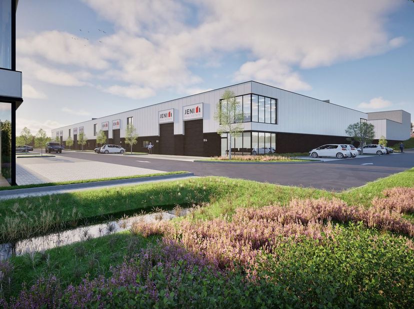 Nieuwbouw KMO-unit van 216 m² met showroom van 144 m² te koop, deze unit maakt deel uit van de gloednieuwe KMO-site “De Biest” is uitstekend gelegen l