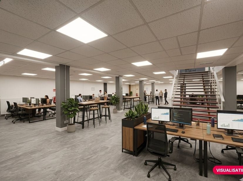 Dit volledig gerenoveerde kantoorgebouw te huur bevindt zich in de Kouterstraat, de belangrijkste commerciële straat van Temse, en geniet van een uits