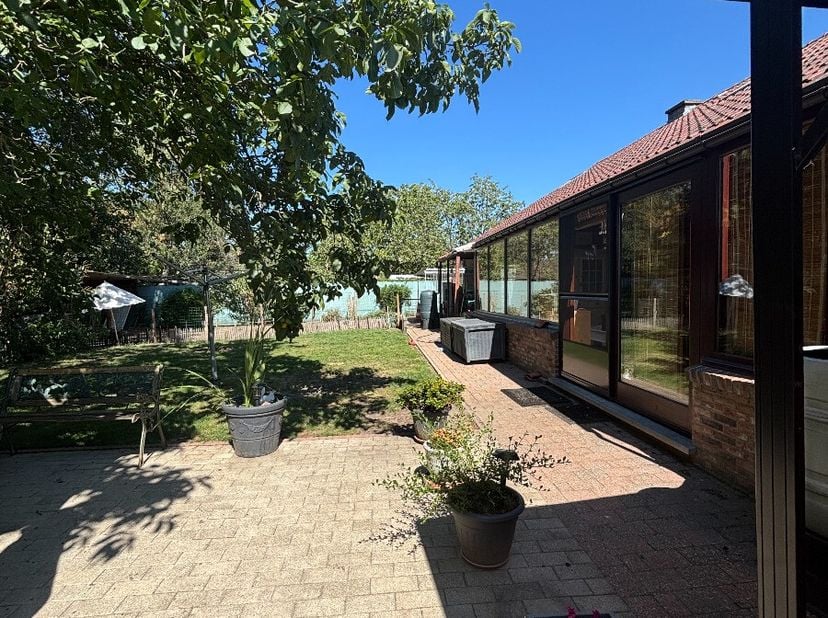 Koersel (Beringen): ruime gelijkvloerse woning te koop met aparte studio op perceel van bijna 10 are Deze woning is rustig en groen gelegen in Koersel