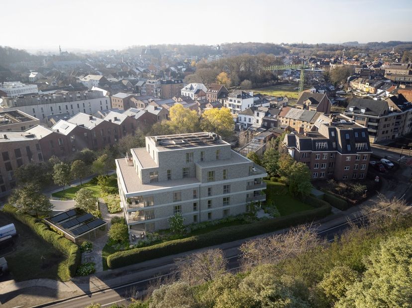 Nieuwbouw BEN-appartement (E-peil 10) met een bewoonbare oppervlakte van 117m², 2 ruime slaapkamers en een mooi zuidoost gericht terras (15m²).<br />