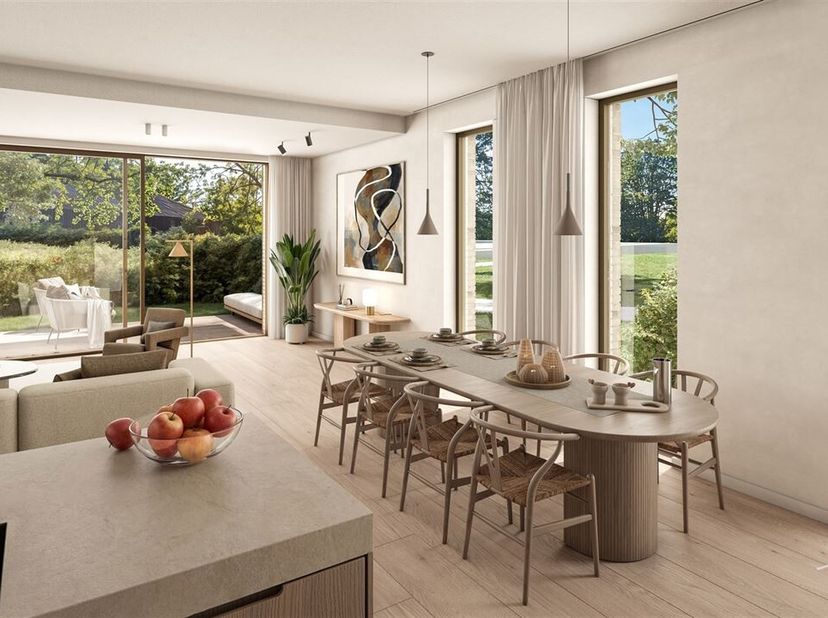L'appartement de 4 chambres à coucher est une offre unique au sein du projet 't Kareel et est situé au rez-de-chaussée de la résidence. Avec une surfa