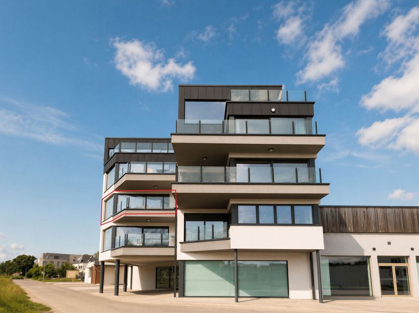 JAMBES, prachtig APPARTEMENT (2 slaapkamers + 1 badkamer) gebouwd in 2019 en gelegen op de 2e verdieping van een recent appartementencomplex met lift.