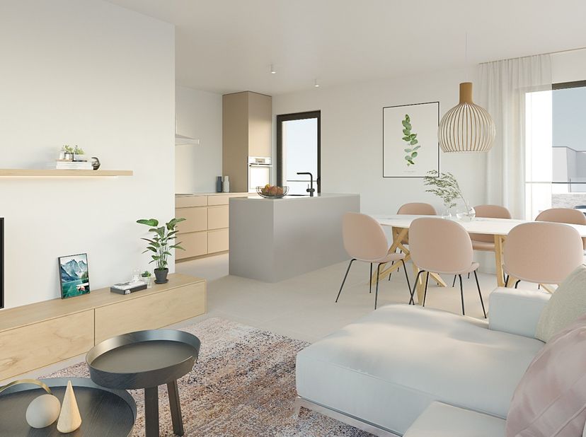 Energiezuinig en moderne penthouse met 2 slaapkamers (98m2) en een ruim terras van 113m2.<br />
Dit lichtrijke appartement is gelegen op de 3de verdie