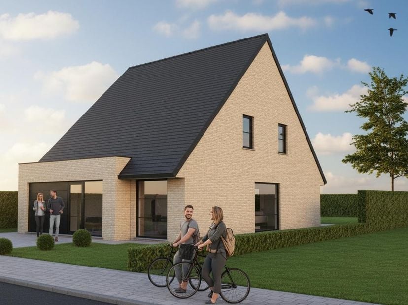 Nieuw te bouwen open bebouwing te Maldegem<br />
Voorbeeldwoning: Indeling volledig naar keuze.<br />
<br />
Onze woningen worden gebouwd met kwalitat